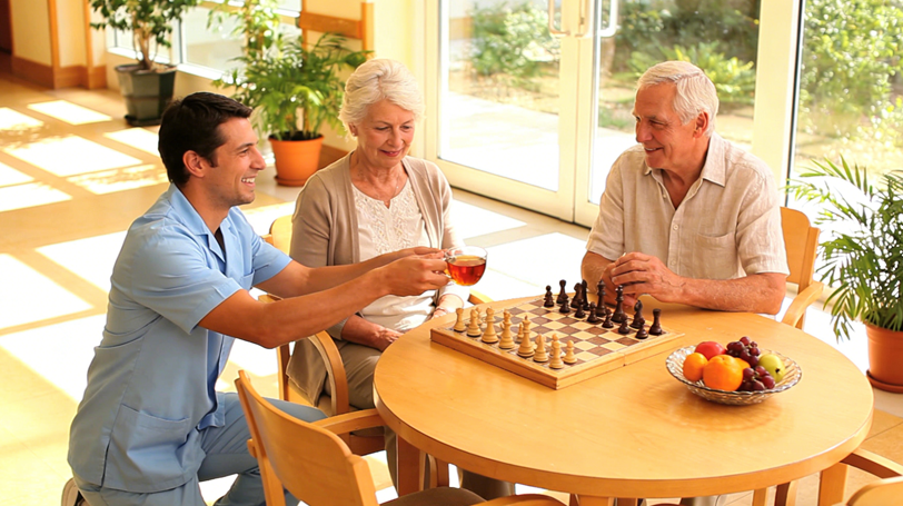 Escena de Servicios de Cuidado de Adultos Mayores